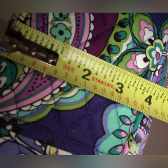 VERA BRADLEY Purple Turquoise Quilted Paisley Shoulder Bag Crossbody Adj. Strap - Picture 12 of 16